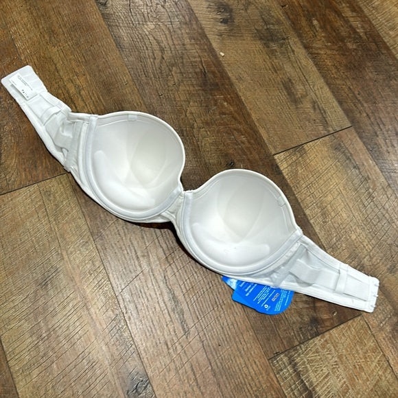 NWT Maidenform White Ultimate Stay Put, Stay Up Power Band Strapless Bra Sz 36D - Picture 8 of 16